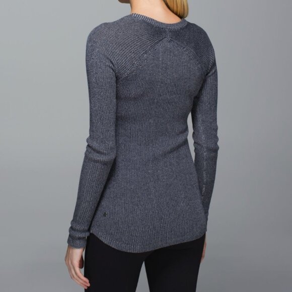 Lululemon Cabin Yogi Long Sleeve Inkwell / Heathered Medium Grey - Picture 2 of 8